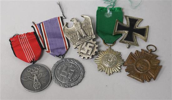 Five German medals and a badge